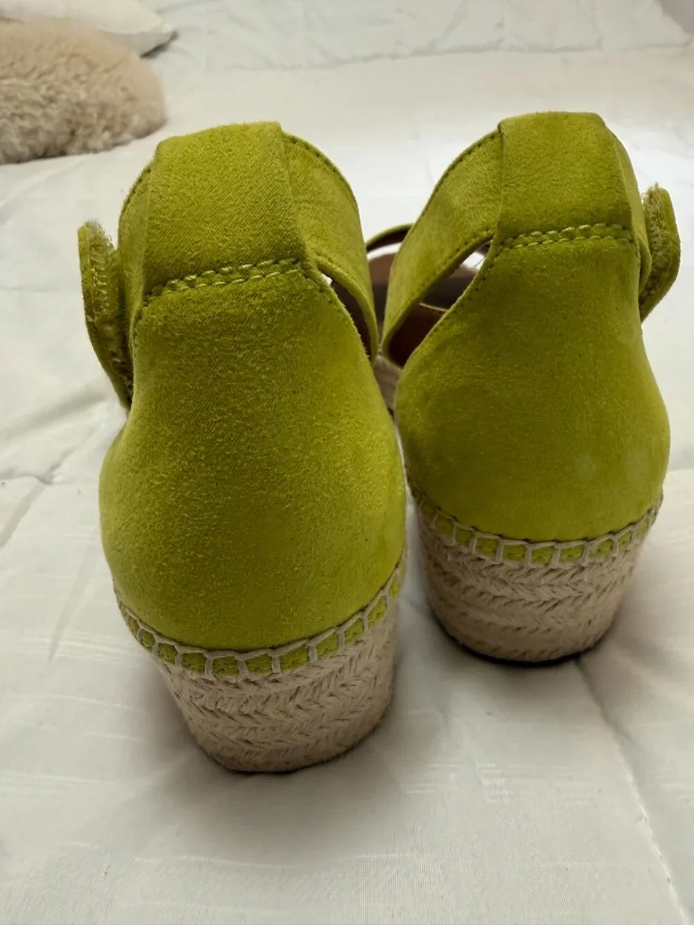 Franco Sarto Lime Green Suede Espadrille Sandals - Sz 10